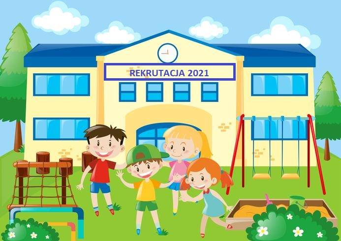 Dzieci wybiegające z budynku szkoły na plac zabaw.